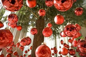 hanging christmas baubles photo