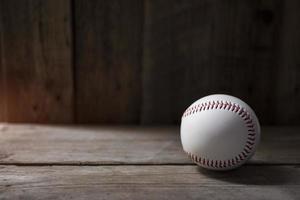 baseball on old brown and vintage table background
