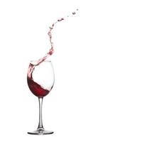 Wine glass splash. white background. copy space photo
