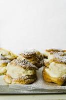 Choux Cream Puff Pastries with Copy Space