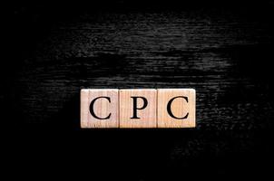 Acronym CPC - Cost per Click isolated with copy space