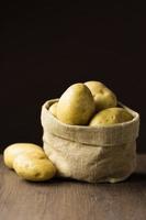 Baking potatoes in a hessian sack photo