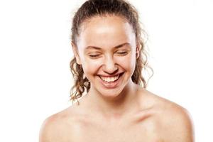 Young smiling girl without makeup photo
