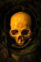 still life soldier skull