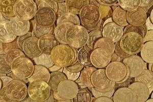 Ukrainian coins close up photo