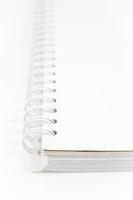 Spiral  white notebook isolated on white background
