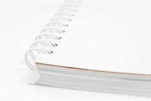 Closeup spiral notebook isolated on white background