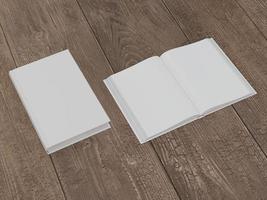 maqueta del libro con una cubierta blanca foto