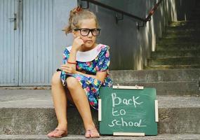 School Girl and chalkboard photo