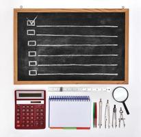 chalk board with drawing checklist