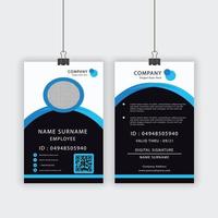 Black and White ID with Rounded Blue Accents vector