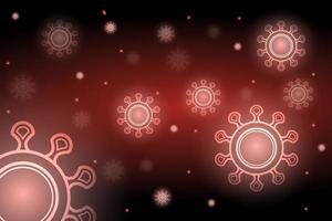 Red Glowing Coronavirus Background vector