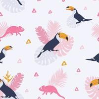 Tropical Pattern with Toucans. vector