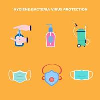 Hygiene Virus Protection Icon Set vector