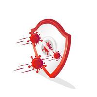Shield protecting from coronavirus  vector