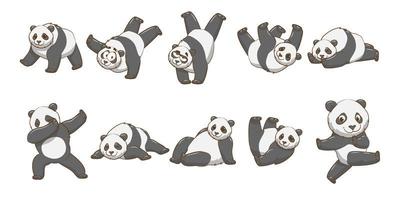 Cartoon Panda Set vector