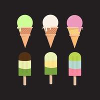 Difference Tasty Ice Creams vector