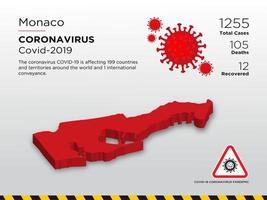 Monaco Affected Country Map of Coronavirus
