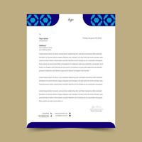 Blue Geometric Letterhead  Template  vector