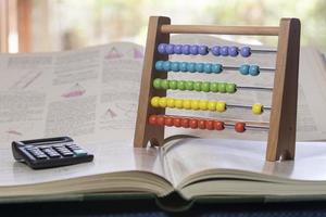 book calculator and abacus photo