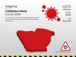 Algeria Affected Country Map of Coronavirus Disease Spread  vector