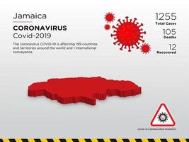 Jamaica Affected Country Map of Coronavirus Spread  vector