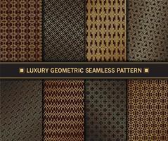 Luxury Golden Geometric Seamless Pattern Set vector