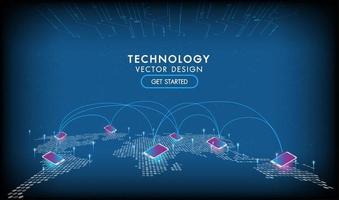 diseño de red de conexión de tecnología móvil vector