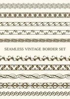 Set Of Seamless Brown Vintage Borders vector