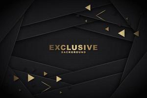 Layered Black Background with Gold Triangle Shapes vector