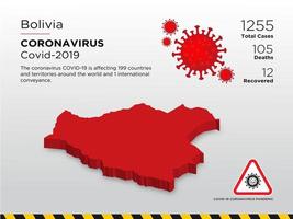 Bolivia Affected Country Map of Coronavirus vector