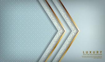 Blue Pattern with Arrow Shaped Gold Lined Layers vector