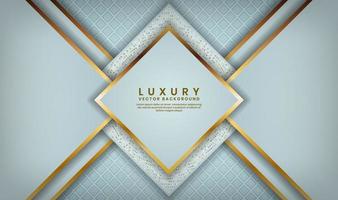 Blue Pattern with Diamond Gold Lined Layers vector