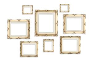 Vintage photo frames isolated on white background,Template mock