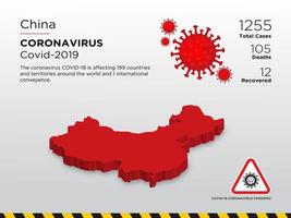 China Affected Country Map of Coronavirus Spread vector