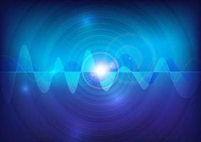 Glowing Blue Sound Wave Pulse Design vector