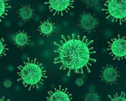 Seamless Green Glowing Coronavirus Pattern vector