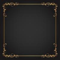 Gold Square Frame with Leaf Corner Accents vector