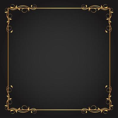 Gold Square Frame with Leaf Corner Accents