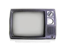 Old television on white photo