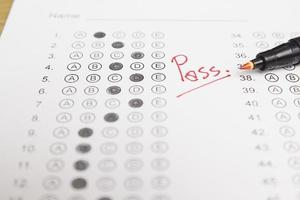 Standardized test form with answers photo
