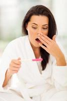 young woman got shocked when pregnancy test showing positive result