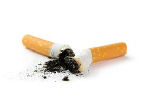 Cigarette butt with ash photo