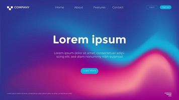 Blue and Pink Blurred Landing Page Template vector