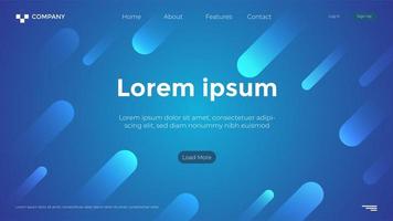 Blue Gradient Dynamic Rounded Shape Landing Page Template vector