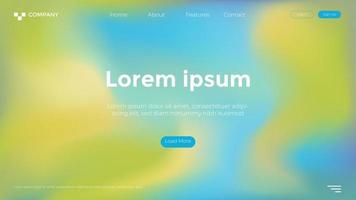 Green and Blue Blurred Landing Page Template vector
