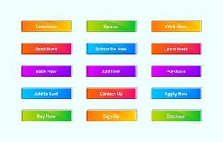Colorful Modern Web Button Set vector