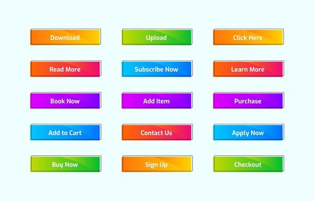 Colorful Modern Web Button Set
