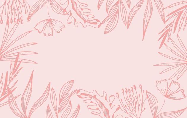 Pink Floral Frame Background