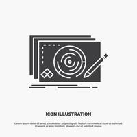 icono de diseño digital en blanco y negro vector